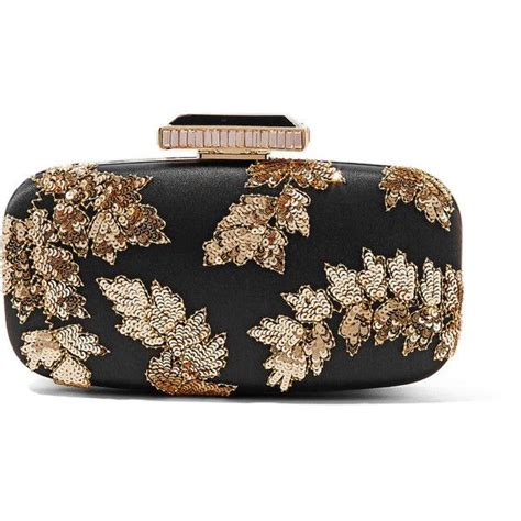 Oscar De La Renta Goa Embellished Satin Clutch