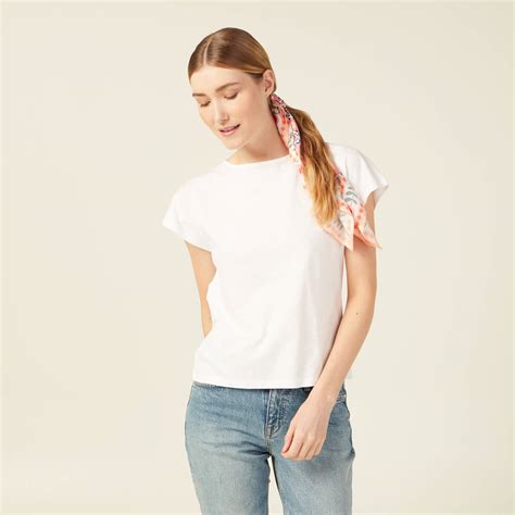 T shirt éco responsable blanc femme Bonobo