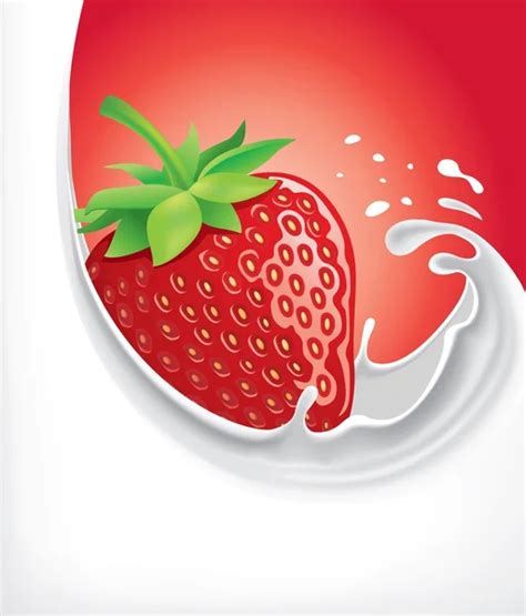 Creamy Strawberry Milk Vector Art Stock Images Depositphotos