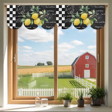 Hello Summer Lemons Door Banner Farmhouses Fruits Black White Checkered