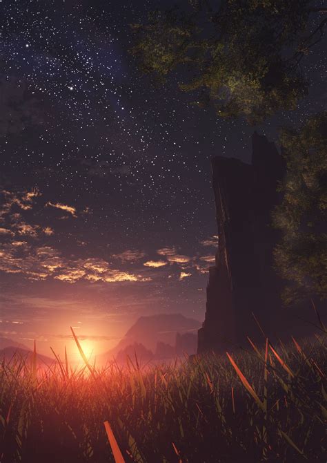 Anime Cliff Background Sunset A collection of the top 69 anime sky ...