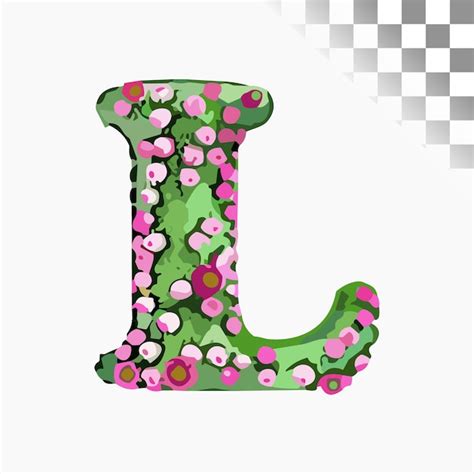 L Desenho De Letras Fonte Elegante Cactus Verde Flores Cor De Rosa