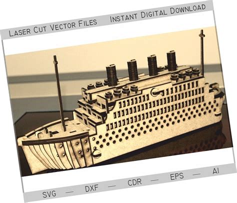 Ship Titanic Laser Cut Vector Svg Dxf Cnc Files Cnc Vector Etsy