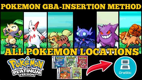 Pokemon Platinum All Pokemon Locations Using Gba Insertion Method Dual