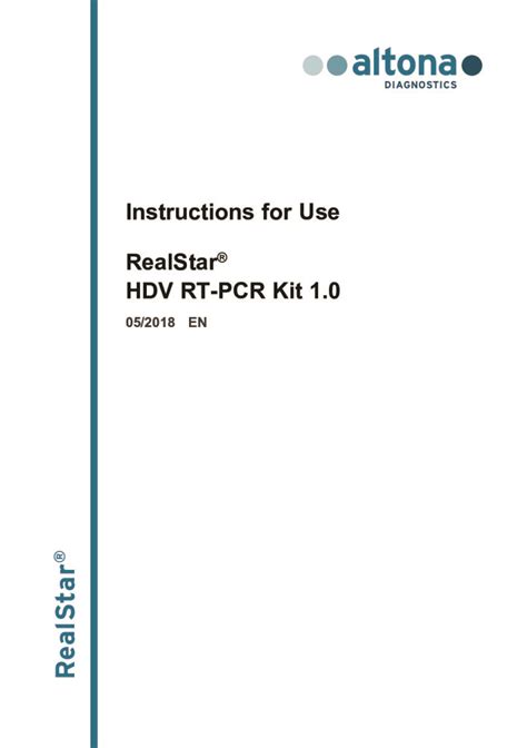 Realstar® Hdv Rt Pcr Kit 1 0 Ruo Altona Diagnostics