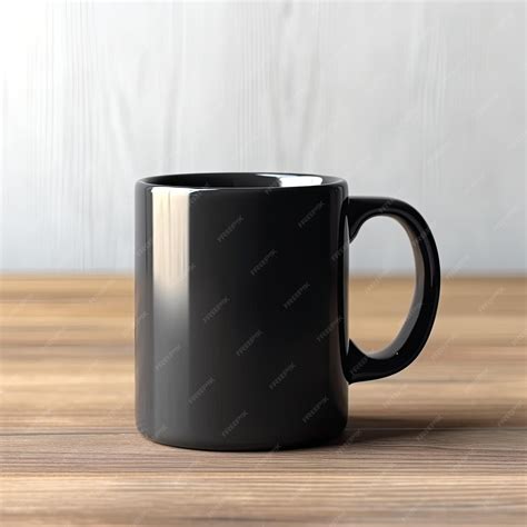 premium ai image black coffee mug mockup  awesome background