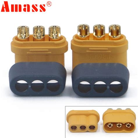 Pair Amass Mr Plug With Protector Cover Mm Core Connector T