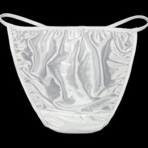 Second Skin Satin String Bikini White Etsy