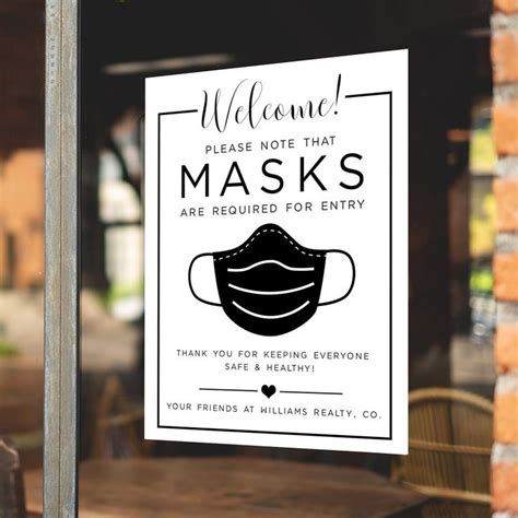 Masks Required Sign For Business Custom Mask Sign Tactful Mask Sign