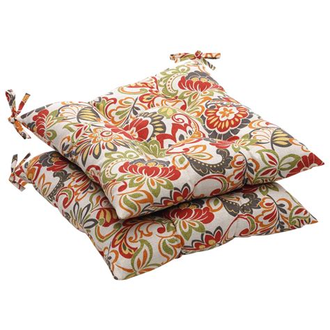 Multicolored Floral Outdoor Tufted Seat Cushions Set Of 2 Free