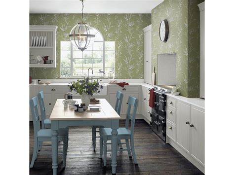 LAURA ASHLEY WALLPAPER Pussy Willow Moss Green