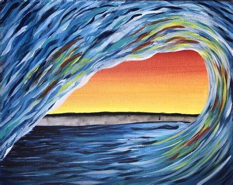 Sunset Wave – Paint and Sip – Painting and Vino