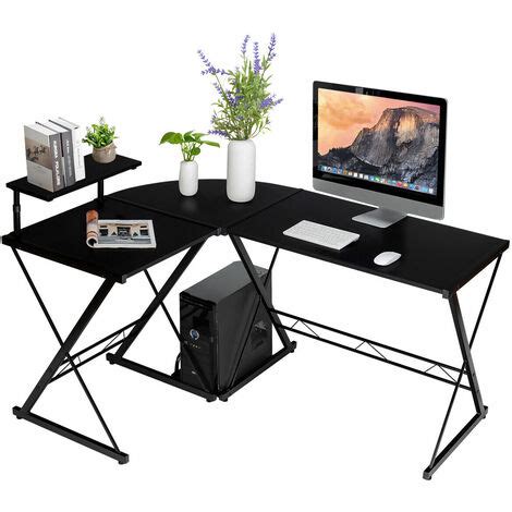 Costway Bureau D Angle En Forme De L D Tachable Avec Support Pour