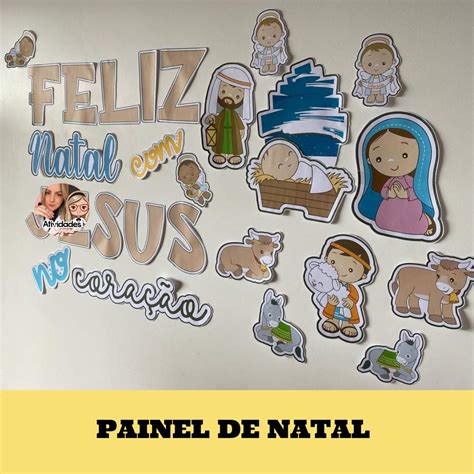 Kit painel Feliz Natal cristão 1 Loja atividades Suzano