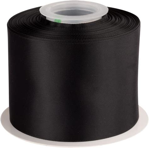 Amazon Inch Double Faced Satin Ribbon Black Solid Polyester