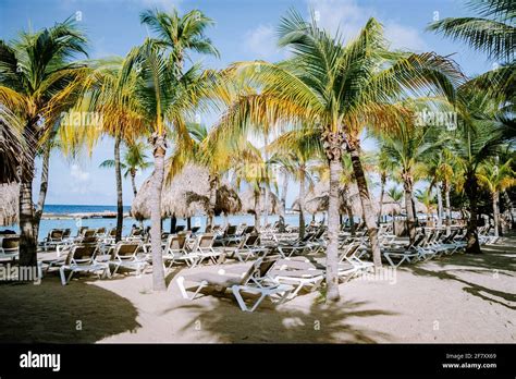 Mambo Beach On The Caribbean Island Of Curacao Beautiful White Beach