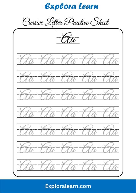 Cursive Letters Handwriting Worksheet | age 2 to 6 years