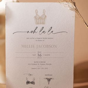 Lucia Lingerie Shower Invitation Template Lingerie Bridal Shower Invite Watercolor Lingerie