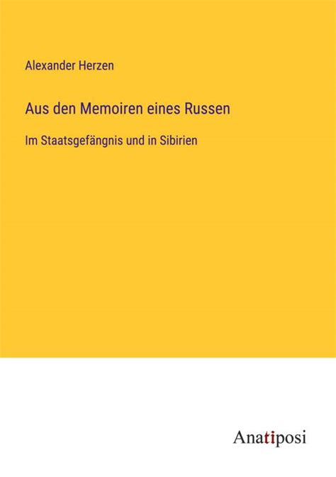 Aus Den Memoiren Eines Russen Alexander Herzen Buch Jpc