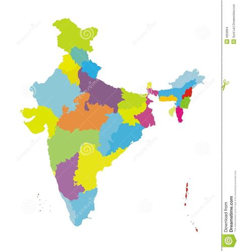 Coloured Map Of India