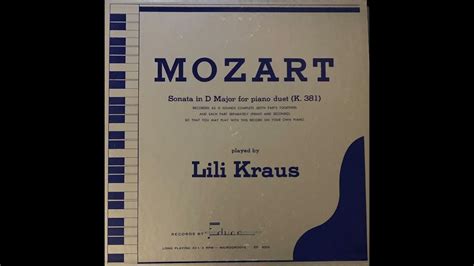 Lili Kraus Plays With Herself Mozart Piano Duet K 381 1953 New Hq