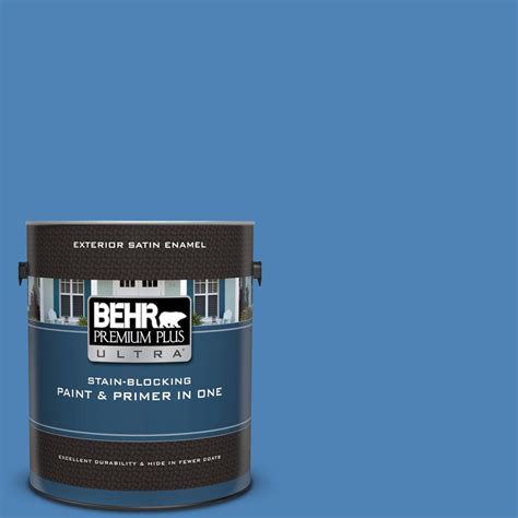 Behr Premium Plus Ultra 1 Gal Ppu15 06 Neon Blue Satin Enamel