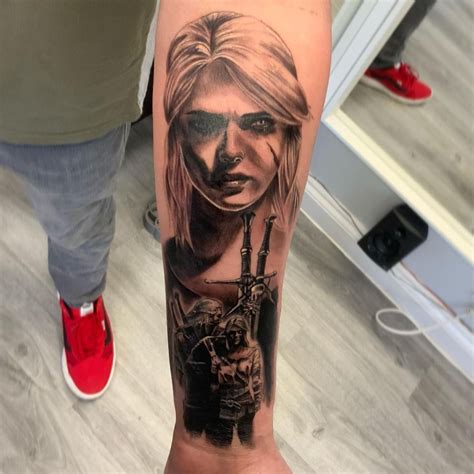 Gaming Tattoo Ciri Portrait Tattoo Instagram Profile Game Tattoos