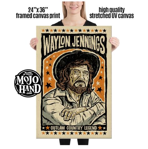 Waylon Jennings Large Canvas Folk Art Print Mojohand Everything