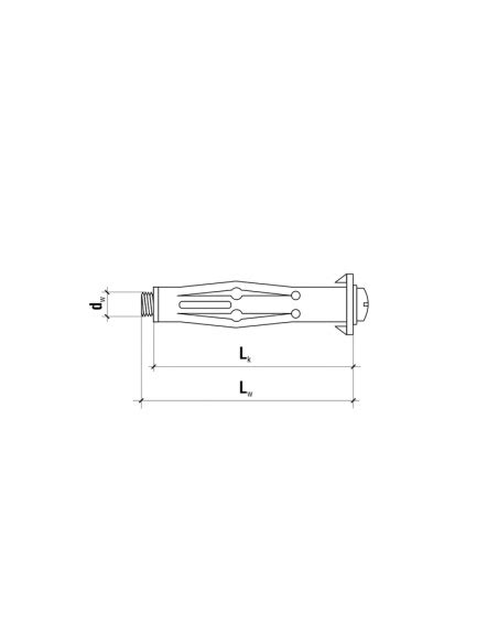 Kołek metalowy typu molly 5x58 16 Alus