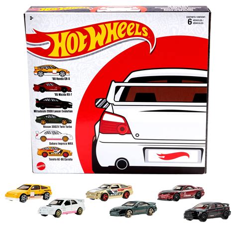 Amazon Hot Wheels Japanese Multipacks Of 6 Toy Cars 1 64 Scale Authentic Decos Popular