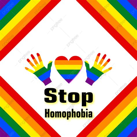 Stop Homophobia Rainbow Design Stop Homophobia Hand Against Png And