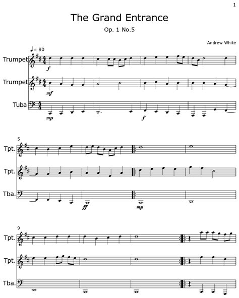 The Grand Entrance Sheet Music For Trumpet Tuba