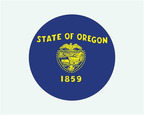 Oregon Usa Round State Flag Or Us Circle Flag State Of Oregon United States Of America