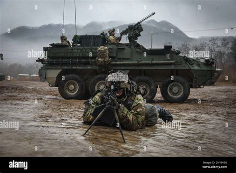 A Squad Automatic Weapon Saw Gunner Assigned To 1st Battalion 17th Infantry Regiment 2nd