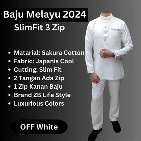 Baju Melayu Slim Fit Dewasa Cekak Musang Baru Design S 3xl Bajumelayu2024 Shopee Malaysia