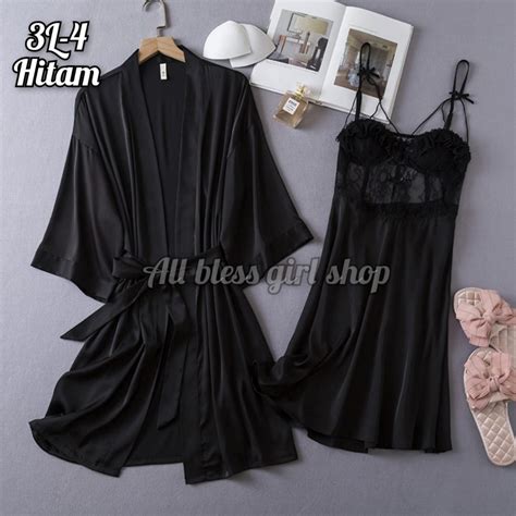 Jual Baju Tidur Kimono Lingerie L E Shopee Indonesia