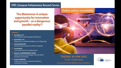 Eprs Online Policy Roundtable The Metaverse A Unique Opportunity For