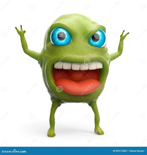 Snot Monster With Snot Flowing Out His Nose Vector Illustration