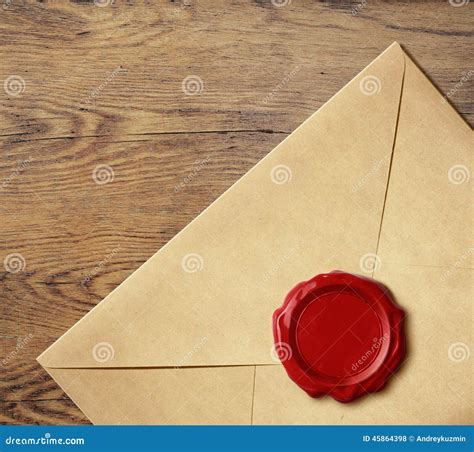 Old Letter Envelope With Wax Seal Stock Photo Image Of Symbol White