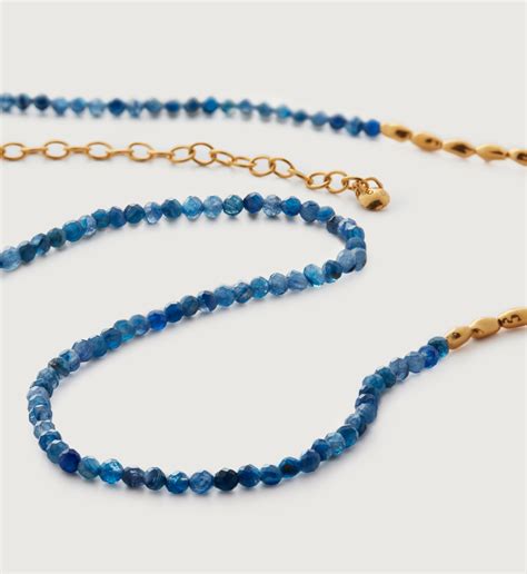 Mini Nugget Gemstone Beaded Necklace Adjustable 41 46cm16 18 In 18k