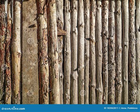 Wooden Fence Wall Made of Planks Panels Stock Image - Image of sunny ...