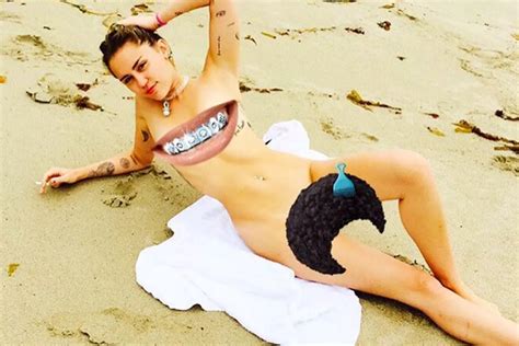 Miley Cyrus Poses Completely Naked On The Beach With Bff What Would Stella Maxwell Think