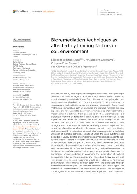 PDF Bioremediation Techniques As Affected By Limiting Factors In Soil