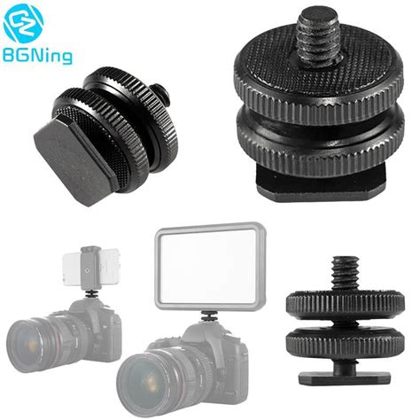Bgning Dual Nut รองเทาเยน สกร Hot Shoe Mount ทวางโทรศพทอะแดปเตอรเขากนไดกบกลอง