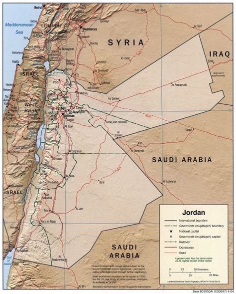 Map of the Jordan-Saudi Arabia Border in Arabic Language