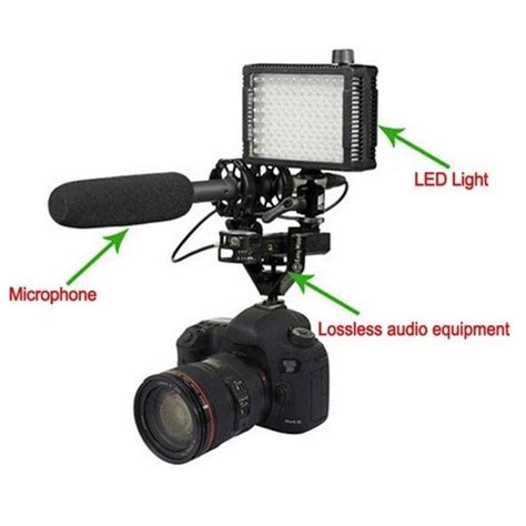 Camera DSLR Triple Mount Hot Shoe V Shape Mount Bracket Aluminum For LED Video Lights Black