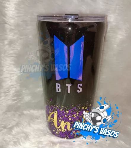 Vaso Térmico Bts Personalizado Con Glitter Cuotas sin interés