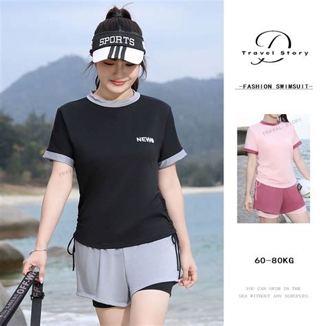 Plus Size Swimsuit Women S Split Conservative Bikini Two Piece Swimsuit Vacation Travel Sports