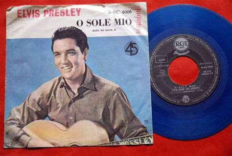 Elvis Presley O Sole Mio Mega Rare Blue Vinyl Exyu 7“ps Jugoton Label