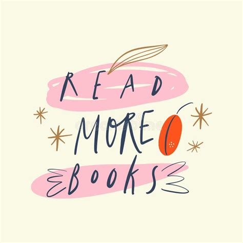 Read More Books Quote Lettering Cartoon Hand Drawn Vector Doodle